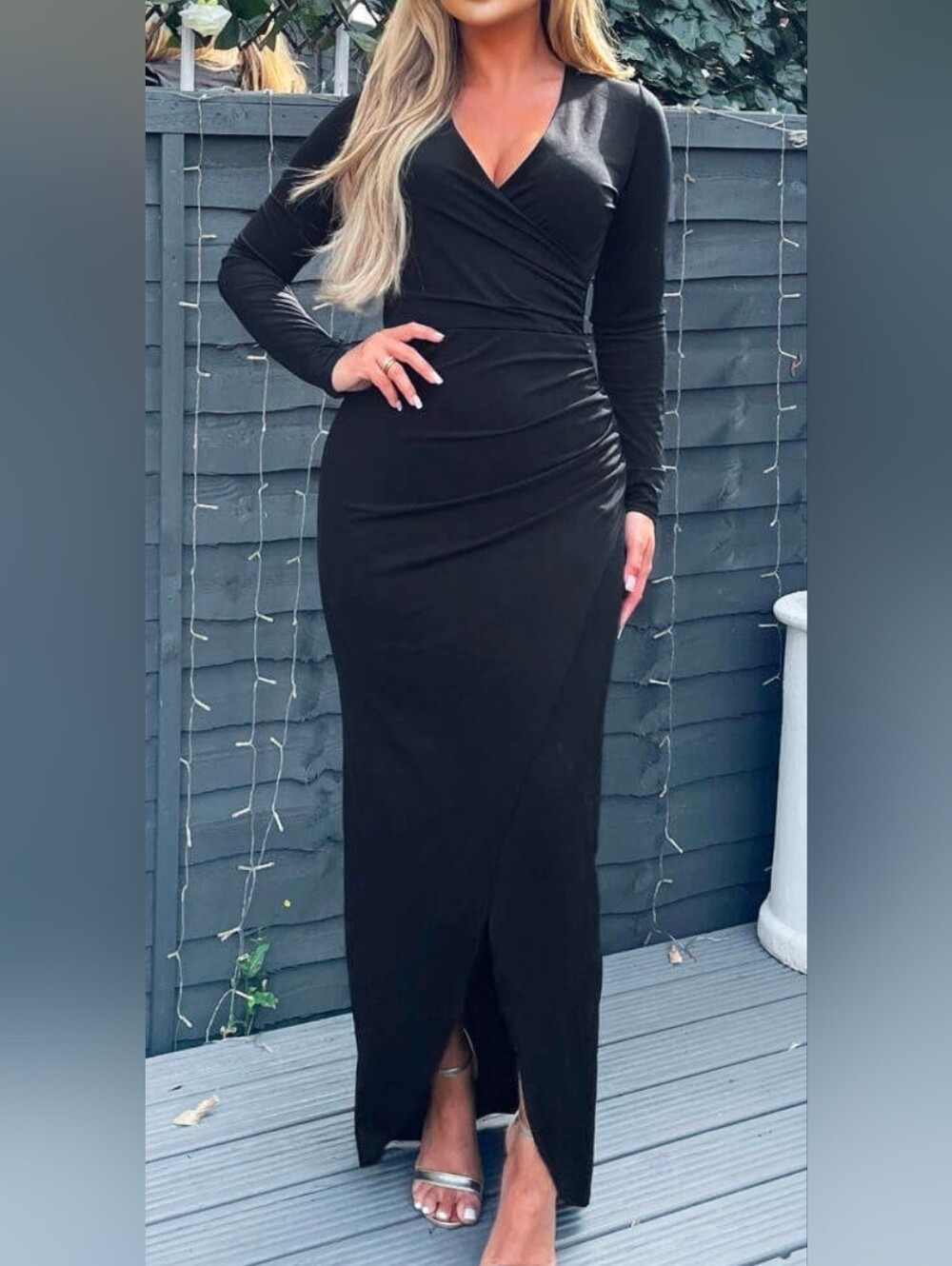 BooHoo(P) Long Sleeve Wrap Style Dress